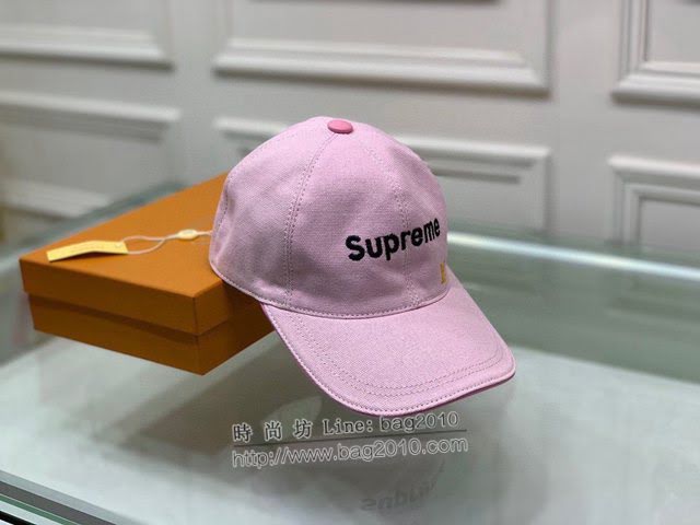 LV聯名supreme帽子 路易威登男女同款經典鴨舌帽棒球帽  mm1738